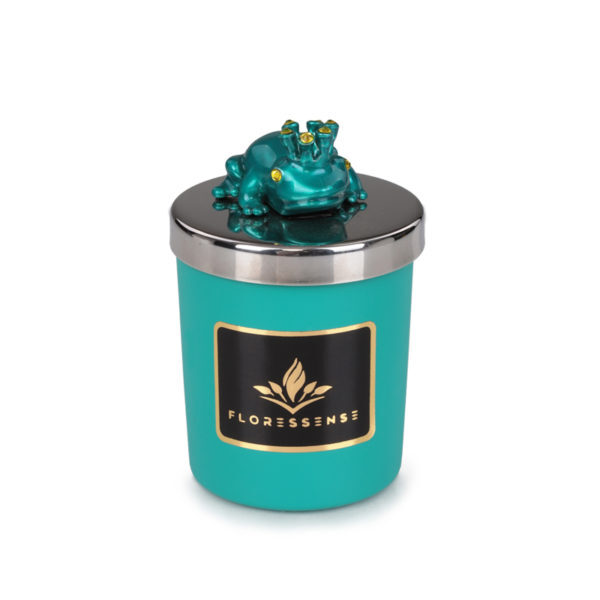 Floressense - bougies parfumées luxe - grenouille turquoise